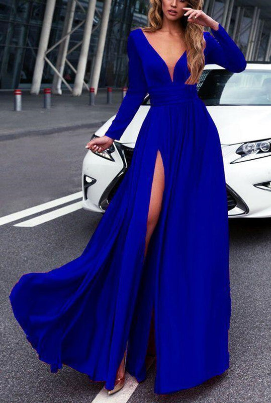 Buy Fancy Royal Blue Sequin Rhinestones Long Tail Prom Egagemant Ball Gown